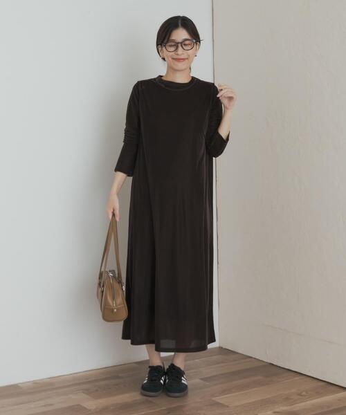 URBAN RESEARCH DOORS（アーバンリサーチドアーズ）の「シアーベロアワンピース（ワンピース・レディース・ブラウン/ブラック・MEDIUM）」の14枚目の写真