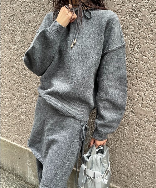 AIC.（エーアイシー）の「ラップスカートレイヤードニットパンツ/セットアップ可能（その他パンツ・レディース・チャコールグレー/ブラック・FREE）」の11枚目の写真