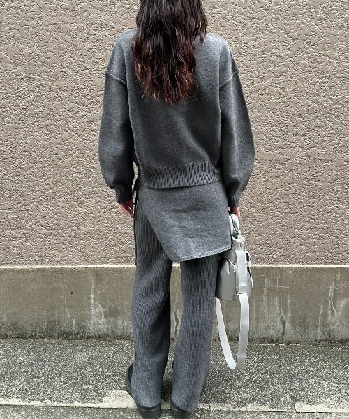 AIC.（エーアイシー）の「ラップスカートレイヤードニットパンツ/セットアップ可能（その他パンツ・レディース・チャコールグレー/ブラック・FREE）」の18枚目の写真