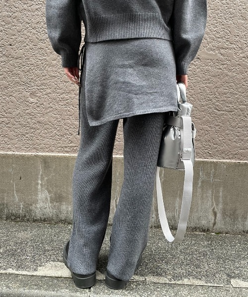 AIC.（エーアイシー）の「ラップスカートレイヤードニットパンツ/セットアップ可能（その他パンツ・レディース・チャコールグレー/ブラック・FREE）」の8枚目の写真