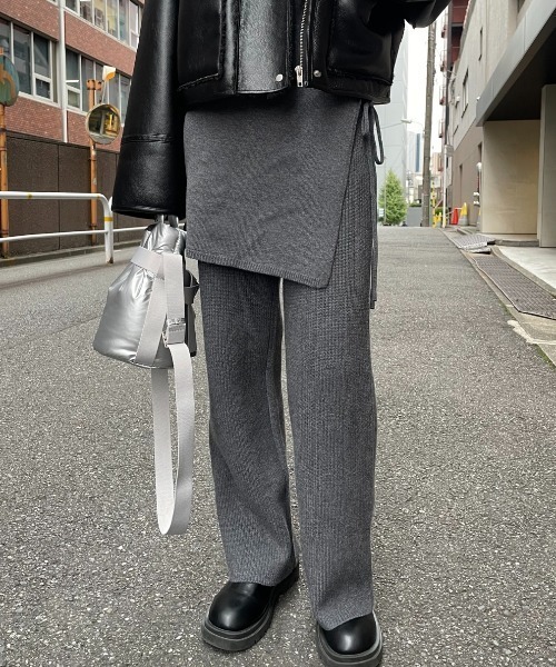 AIC.（エーアイシー）の「ラップスカートレイヤードニットパンツ/セットアップ可能（その他パンツ・レディース・チャコールグレー/ブラック・FREE）」の22枚目の写真