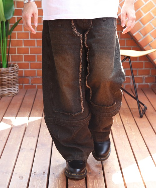 ８(eight)（エイト）の「2WAY ワイドカーゴパンツ（カーゴパンツ・メンズ・ブラック/グリーン・MEDIUM/LARGE）」の5枚目の写真