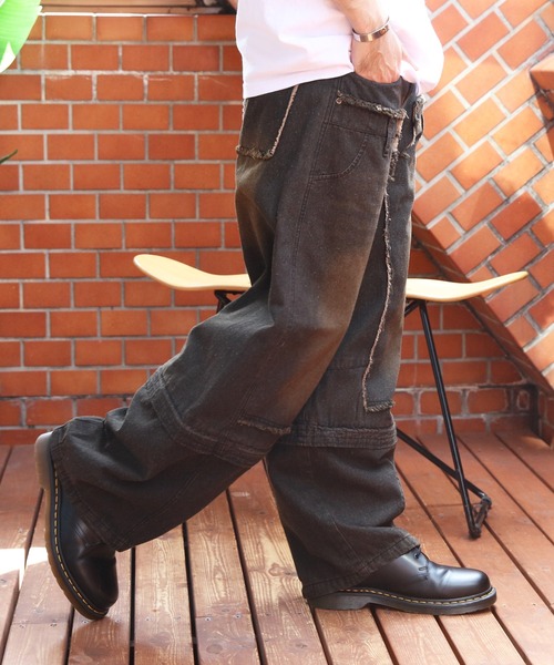 ８(eight)（エイト）の「2WAY ワイドカーゴパンツ（カーゴパンツ・メンズ・ブラック/グリーン・MEDIUM/LARGE）」の7枚目の写真