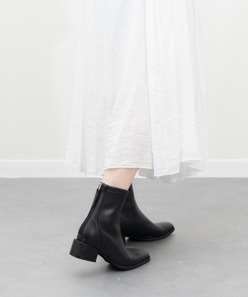 セール】【PARADIS COULEUR】スクエアトウバックジップストレッチ