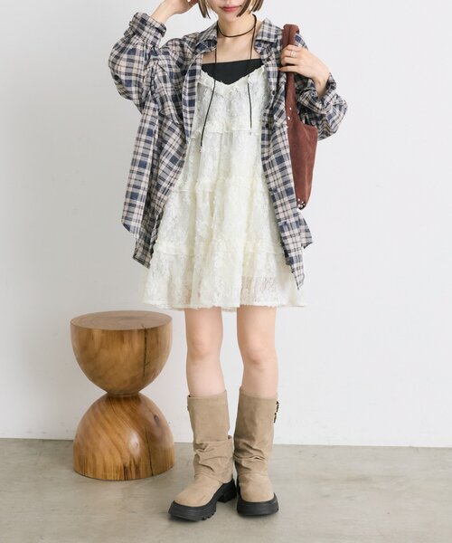 w closet(ダブルクローゼット)の「BIGポケットチェックシャツ(シャツ/ブラウス・レディース・ブラック/ネイビー/レッド・FREE)」の22枚目の写真