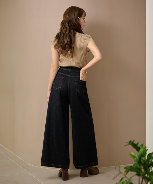 LAULEN(ローレン)の「waist design wide denim pants /ウエストデザインワイドデニムパンツ(デニムパンツ・レディース・ネイビー/ブルー・M/S)」の9枚目の写真