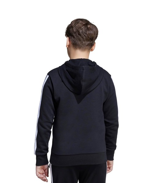 adidas(アディダス)の「adidas/アディダス プルオーバー パーカー キッズ エッセンシャルズ スリーストライプス フレンチテリー KLJ43(パーカー・キッズ・ブラック×ホワイト/グレー×ホワイト・160cm/150cm/140cm/130cm)」の4枚目の写真