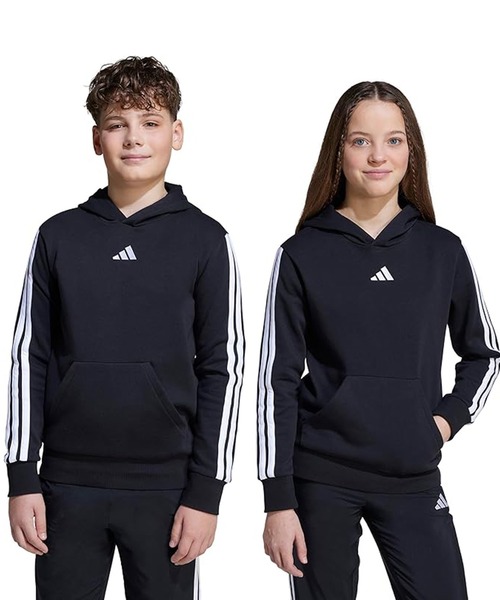 adidas(アディダス)の「adidas/アディダス プルオーバー パーカー キッズ エッセンシャルズ スリーストライプス フレンチテリー KLJ43(パーカー・キッズ・ブラック×ホワイト/グレー×ホワイト・160cm/150cm/140cm/130cm)」の7枚目の写真