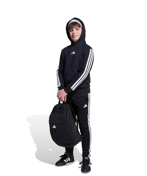 adidas(アディダス)の「adidas/アディダス プルオーバー パーカー キッズ エッセンシャルズ スリーストライプス フレンチテリー KLJ43(パーカー・キッズ・ブラック×ホワイト/グレー×ホワイト・160cm/150cm/140cm/130cm)」の9枚目の写真