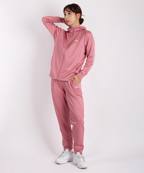 FILA レディース 裏起毛 ジャージ 上下セットアップ 吸水速乾 UVカット