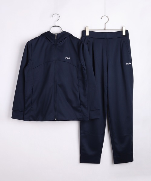FILA レディース 裏起毛 ジャージ 上下セットアップ 吸水速乾 UVカット