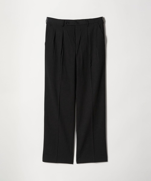 info. BEAUTY&YOUTH(インフォビューティアンドユース)の「【マルチサイズ】ルーズ タック テーラード パンツ(スラックス・メンズ・ブラック×ホワイト/チャコールグレー/ブラック/ネイビー×ホワイト/グレー系その他2/ネイビー・マルチサイズ)」の3枚目の写真