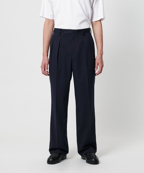 info. BEAUTY&YOUTH(インフォビューティアンドユース)の「【マルチサイズ】ルーズ タック テーラード パンツ(スラックス・メンズ・ブラック×ホワイト/チャコールグレー/ブラック/ネイビー×ホワイト/グレー系その他2/ネイビー・マルチサイズ)」の7枚目の写真