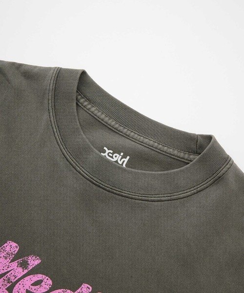 X-girl(エックスガール)の「GRUNGE LOGO FADED L/S TEE(Tシャツ/カットソー・レディース・ブラック/オリーブ・S/M/L/XL)」の8枚目の写真