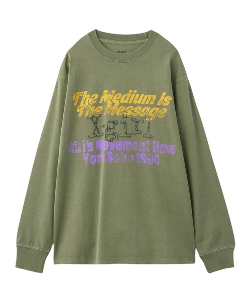 X-girl(エックスガール)の「GRUNGE LOGO FADED L/S TEE(Tシャツ/カットソー・レディース・ブラック/オリーブ・S/M/L/XL)」の15枚目の写真