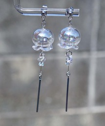 jolie minette/ふわりオーロラ風鈴ピアス/金属アレルギー対応