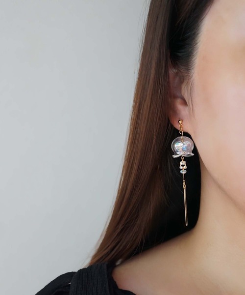 CERCA(チェルカ)の「jolie minette/ふわりオーロラ風鈴ピアス/金属アレルギー対応(ピアス(両耳用)・レディース・シルバー/ゴールド・FREE)」の11枚目の写真