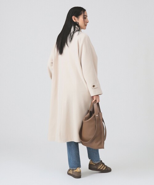 Ray BEAMS（レイビームス）の「スタンドカラー ダブル コート（ステンカラーコート・レディース・シルバー/ダークブラウン/ブラック/ホワイト系その他6・1/0）」の21枚目の写真