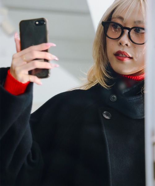 Ray BEAMS（レイビームス）の「スタンドカラー ダブル コート（ステンカラーコート・レディース・シルバー/ダークブラウン/ブラック/ホワイト系その他6・1/0）」の8枚目の写真