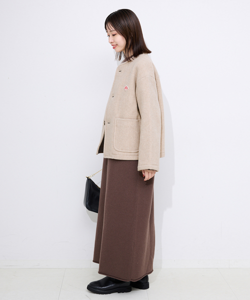 DANTON（ダントン）の「DANTON/ダントン COLLARLESS JACKET DT-A0013（ブルゾン・レディース・ネイビー/ベージュ・MEDIUM/SMALL）」の6枚目の写真
