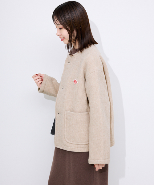 DANTON（ダントン）の「DANTON/ダントン COLLARLESS JACKET DT-A0013（ブルゾン・レディース・ネイビー/ベージュ・MEDIUM/SMALL）」の10枚目の写真