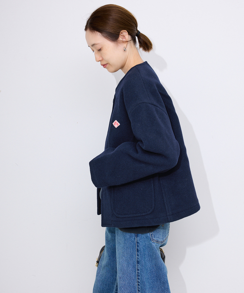 DANTON（ダントン）の「DANTON/ダントン COLLARLESS JACKET DT-A0013（ブルゾン・レディース・ネイビー/ベージュ・MEDIUM/SMALL）」の17枚目の写真