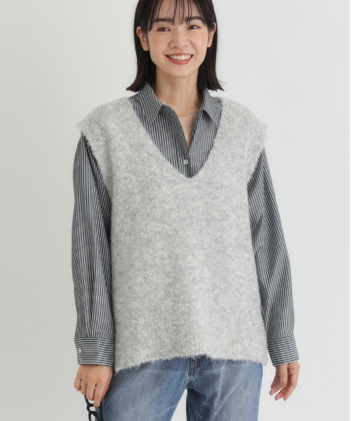 セール】【HONEYSUCKLE ROSE】ブークレニットベスト（ニット/セーター