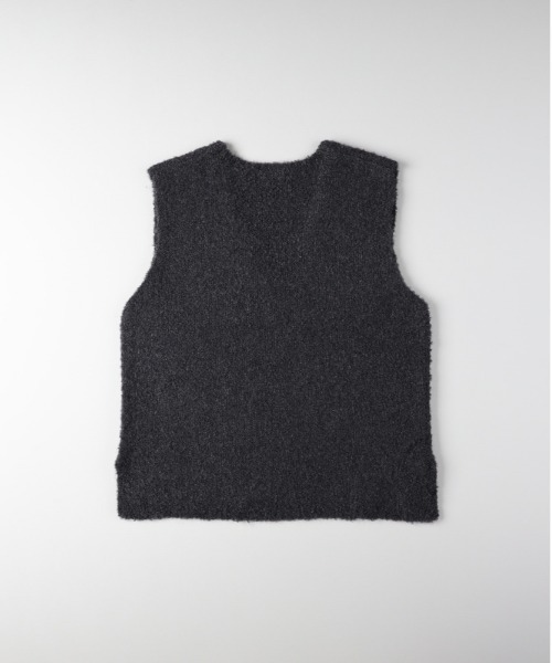 Right-on（ライトオン）の「【HONEYSUCKLE ROSE】ブークレニットベスト（ニット/セーター・レディース・ダークグレー/キナリ/ライトグレー・S/M/L）」の4枚目の写真