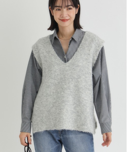 HONEYSUCKLE ROSE】ブークレニットベスト（ニット/セーター）｜Right