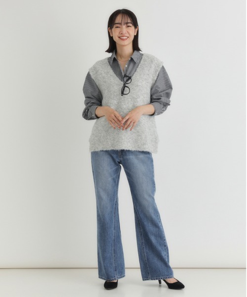 Right-on（ライトオン）の「【HONEYSUCKLE ROSE】ブークレニットベスト（ニット/セーター・レディース・ダークグレー/キナリ/ライトグレー・S/M/L）」の17枚目の写真