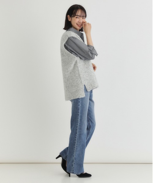 Right-on（ライトオン）の「【HONEYSUCKLE ROSE】ブークレニットベスト（ニット/セーター・レディース・ダークグレー/キナリ/ライトグレー・S/M/L）」の18枚目の写真