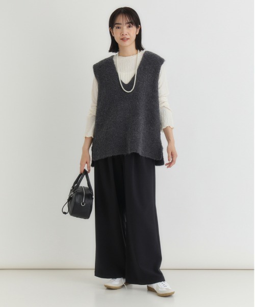 Right-on（ライトオン）の「【HONEYSUCKLE ROSE】ブークレニットベスト（ニット/セーター・レディース・ダークグレー/キナリ/ライトグレー・S/M/L）」の22枚目の写真