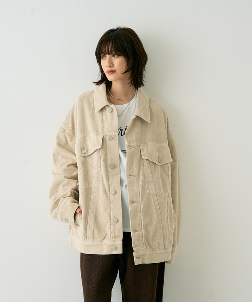 AGOLDE（エーゴールドイー）の「【AGOLDE/エーゴールドイー】REWORKED　WAYNE JACKET リワークド・ウェインデニムジャケット/ライスグラス（デニムジャケット・レディース・アイボリー・フリー）」の3枚目の写真