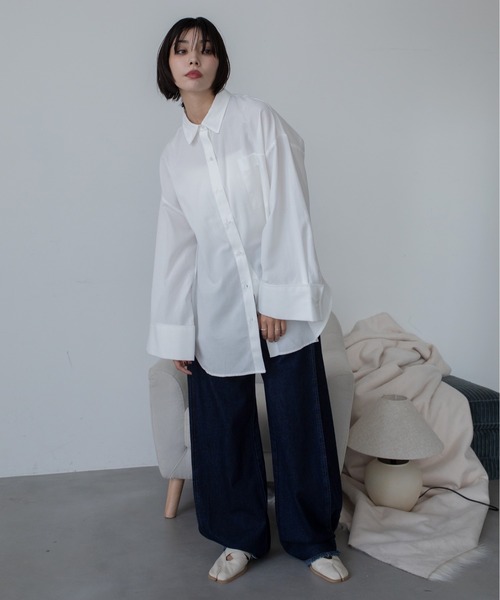 VACANCY（ヴァカンシー）の「ワイドスリーブオーバーシャツ（シャツ/ブラウス・レディース・ホワイト/グレー/ブラック・FREE）」の16枚目の写真