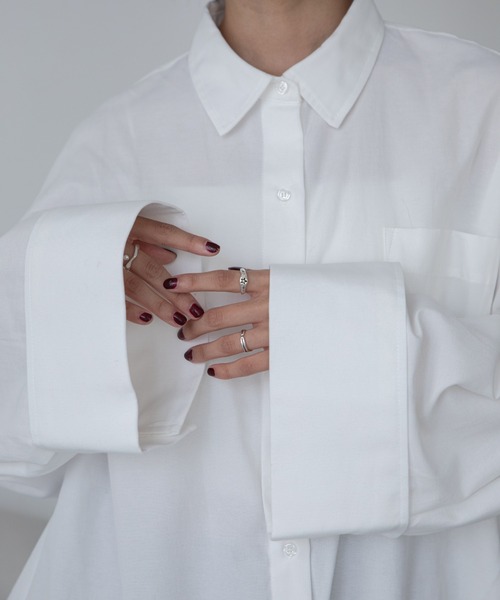 VACANCY（ヴァカンシー）の「ワイドスリーブオーバーシャツ（シャツ/ブラウス・レディース・ホワイト/グレー/ブラック・FREE）」の8枚目の写真