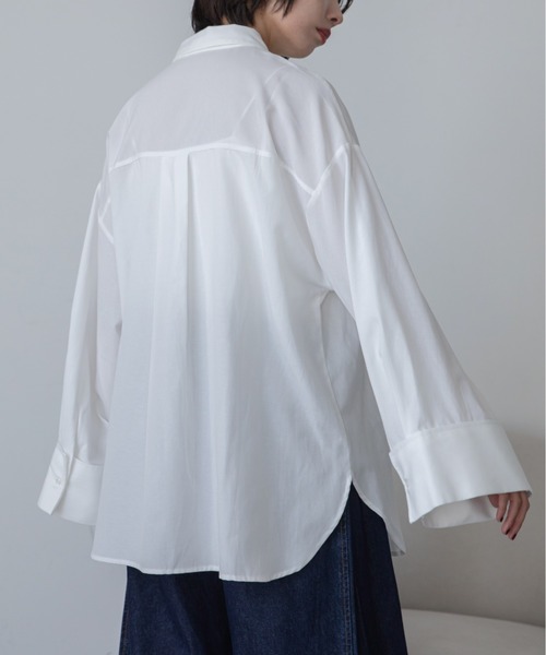VACANCY（ヴァカンシー）の「ワイドスリーブオーバーシャツ（シャツ/ブラウス・レディース・ホワイト/グレー/ブラック・FREE）」の6枚目の写真