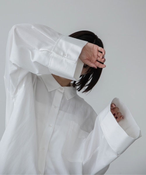 VACANCY（ヴァカンシー）の「ワイドスリーブオーバーシャツ（シャツ/ブラウス・レディース・ホワイト/グレー/ブラック・FREE）」の12枚目の写真