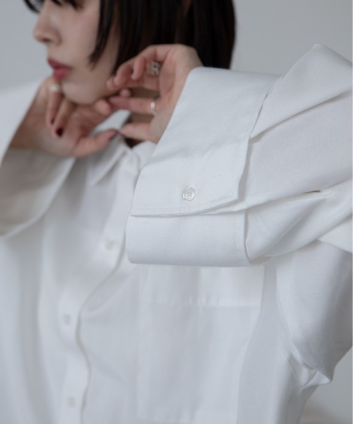 VACANCY（ヴァカンシー）の「ワイドスリーブオーバーシャツ（シャツ/ブラウス・レディース・ホワイト/グレー/ブラック・FREE）」の13枚目の写真