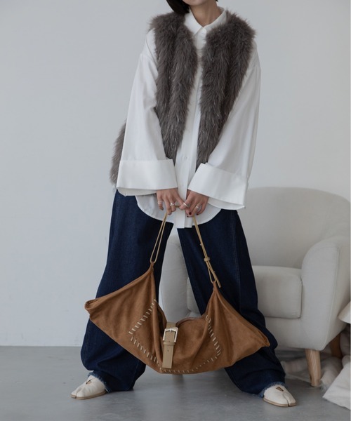 VACANCY（ヴァカンシー）の「ワイドスリーブオーバーシャツ（シャツ/ブラウス・レディース・ホワイト/グレー/ブラック・FREE）」の19枚目の写真