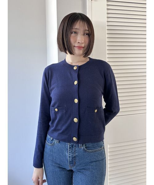 SNIDEL(スナイデル)の「金ボタンカーデ(カーディガン/ボレロ・レディース・ホワイト/ネイビー/グレー/レッド・F)」の8枚目の写真