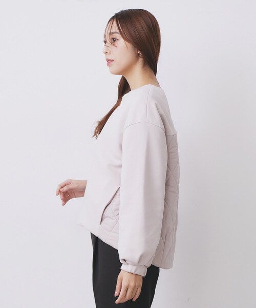 ワミレスまとめ キルティング切替ノーカラーブルゾン【洗濯機OK】（ブルゾン）｜index