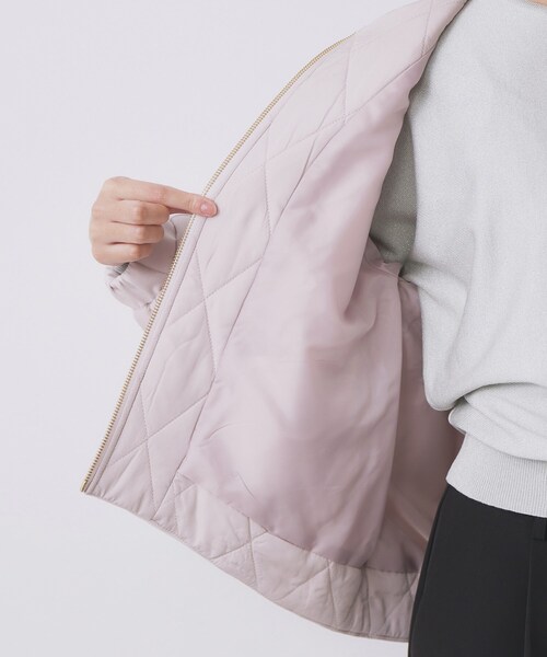 キルティング切替ノーカラーブルゾン【洗濯機OK】（ブルゾン）｜index