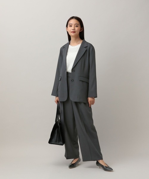 GLOBAL WORK(グローバルワーク)の「MATINEE LINE/ツイルストレッチ/ワイドパンツ/583770(その他パンツ・レディース・ダークグレー/ブラウン系その他/ライトベージュ・LARGE/SMALL/MEDIUM)」の10枚目の写真
