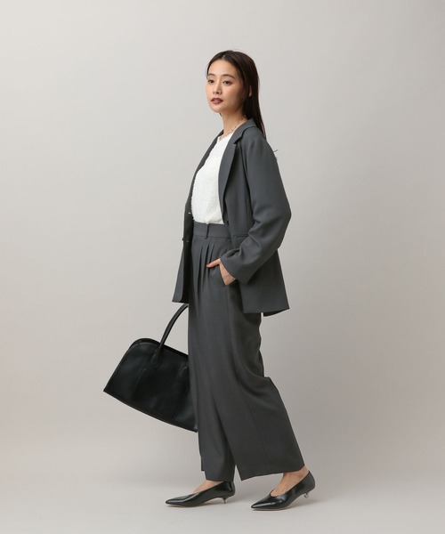 GLOBAL WORK(グローバルワーク)の「MATINEE LINE/ツイルストレッチ/ワイドパンツ/583770(その他パンツ・レディース・ダークグレー/ブラウン系その他/ライトベージュ・LARGE/SMALL/MEDIUM)」の11枚目の写真