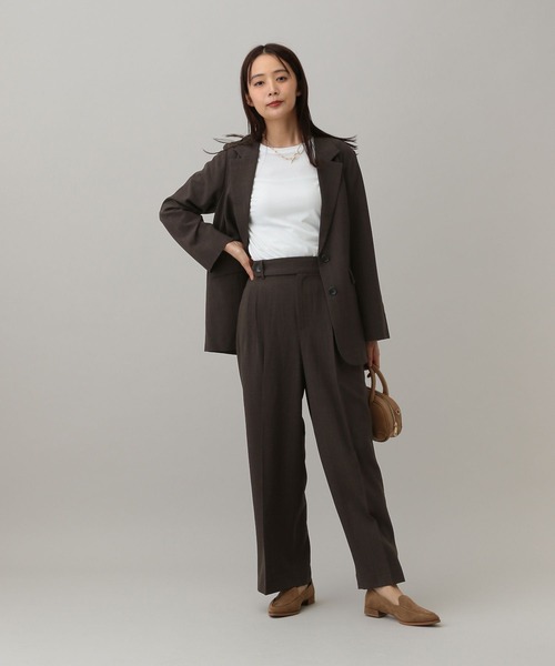 GLOBAL WORK(グローバルワーク)の「MATINEE LINE/ツイルストレッチ/ワイドパンツ/583770(その他パンツ・レディース・ダークグレー/ブラウン系その他/ライトベージュ・LARGE/SMALL/MEDIUM)」の16枚目の写真