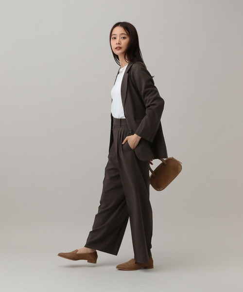 GLOBAL WORK(グローバルワーク)の「MATINEE LINE/ツイルストレッチ/ワイドパンツ/583770(その他パンツ・レディース・ダークグレー/ブラウン系その他/ライトベージュ・LARGE/SMALL/MEDIUM)」の17枚目の写真