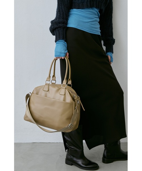 un/neu（アンノイ）の「ダブルジップラウンドボストン / 11inch（タブレット、iPad）対応（ボストンバッグ・レディース・ブラウン/ベージュ/ブラック・FREE）」の11枚目の写真