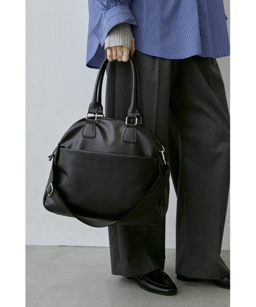 un/neu（アンノイ）の「ダブルジップラウンドボストン / 11inch（タブレット、iPad）対応（ボストンバッグ・レディース・ブラウン/ベージュ/ブラック・FREE）」の22枚目の写真