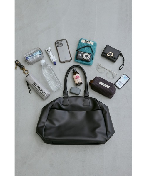 un/neu（アンノイ）の「ダブルジップラウンドボストン / 11inch（タブレット、iPad）対応（ボストンバッグ・レディース・ブラウン/ベージュ/ブラック・FREE）」の15枚目の写真