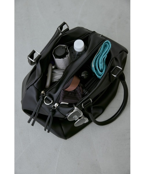 un/neu（アンノイ）の「ダブルジップラウンドボストン / 11inch（タブレット、iPad）対応（ボストンバッグ・レディース・ブラウン/ベージュ/ブラック・FREE）」の16枚目の写真